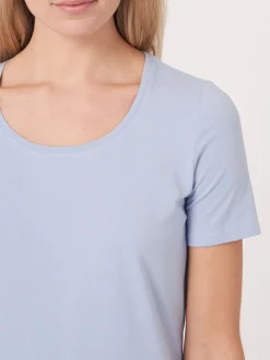 Basic T-Shirt Mit Rundhalsausschnitt Aus Baumwolle