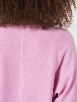 Batwing-Pullover Aus Baumwollmischung Mit V-Ausschnitt