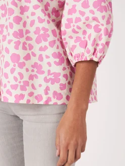 Baumwollbluse Mit Puffarmeln Und Blumendruck