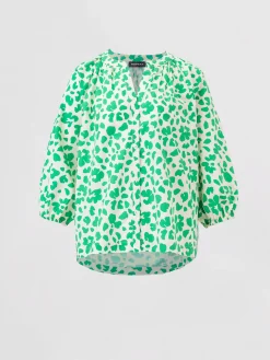 Baumwollbluse Mit Puffarmeln Und Blumendruck