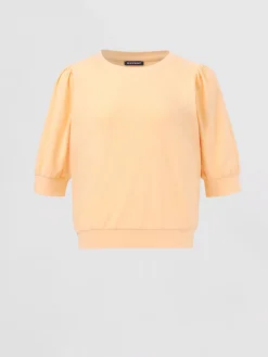 Baumwoll-Stretch-T-Shirt Mit Kurzen Puffarmeln
