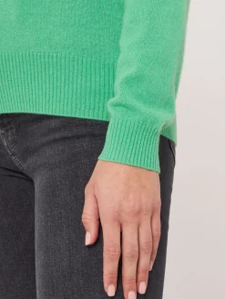 Bio-Kaschmir-Pullover Mit Geripptem V-Ausschnitt
