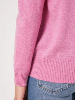 Bio-Kaschmir-Pullover Mit Geripptem V-Ausschnitt