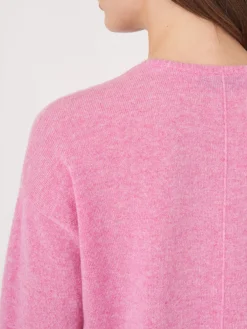 Bio-Kaschmir-Pullover Mit Geripptem V-Ausschnitt