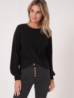 Bio-Kaschmir-Pullover Mit Gedrehtem Saum