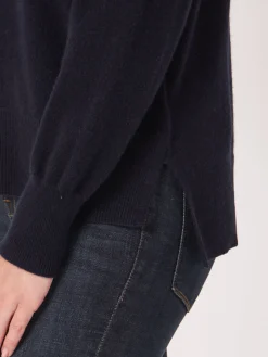 Bio-Kaschmir-Pullover Mit Polokragen Und Seitenschlitzen