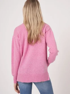 Bio-Kaschmir-Pullover Mit Polokragen Und Seitenschlitzen