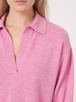 Bio-Kaschmir-Pullover Mit Polokragen Und Seitenschlitzen