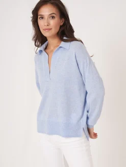 Bio-Kaschmir-Pullover Mit Polokragen Und Seitenschlitzen