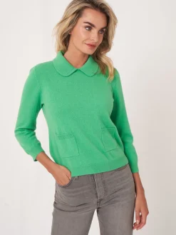 Bio-Kaschmir-Pullover Mit Rollkragen Und Vordertaschen
