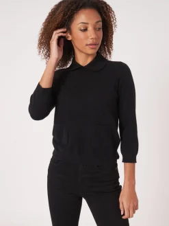 Bio-Kaschmir-Pullover Mit Rollkragen Und Vordertaschen