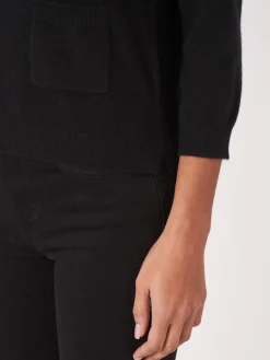 Bio-Kaschmir-Pullover Mit Rollkragen Und Vordertaschen