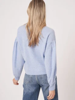 Bio-Kaschmir-Strickjacke Mit Gestrickten Streifen