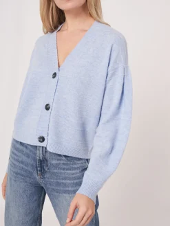 Bio-Kaschmir-Strickjacke Mit Gestrickten Streifen