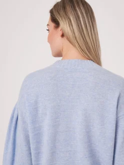 Bio-Kaschmir-Strickjacke Mit Gestrickten Streifen