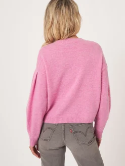 Bio-Kaschmir-Strickjacke Mit Gestrickten Streifen