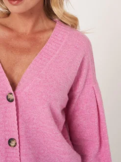 Bio-Kaschmir-Strickjacke Mit Gestrickten Streifen