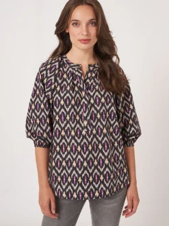 Bluse Mit Ikat-Print Aus Baumwolle