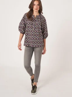 Bluse Mit Ikat-Print Aus Baumwolle