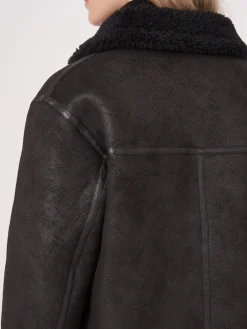Faux Shearling Bikerjacke