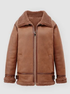 Faux Shearling Bikerjacke