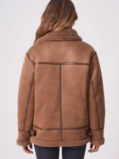 Faux Shearling Bikerjacke