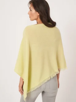 Fein Gestrickter Poncho Mit Fransen Aus Bio-Kaschmir