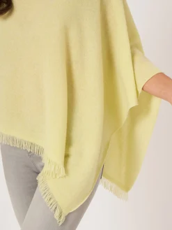 Fein Gestrickter Poncho Mit Fransen Aus Bio-Kaschmir