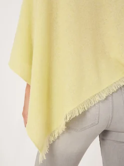 Fein Gestrickter Poncho Mit Fransen Aus Bio-Kaschmir