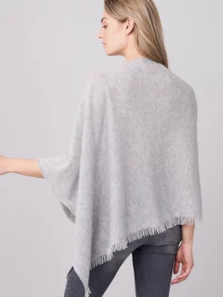Fein Gestrickter Poncho Mit Fransen Aus Bio-Kaschmir