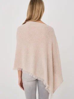 Fein Gestrickter Poncho Mit Fransen Aus Bio-Kaschmir