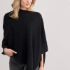 Fein Gestrickter Poncho Mit Fransen Aus Bio-Kaschmir