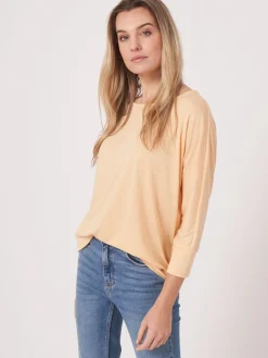 Fledermaus-Shirt Mit 3/4-Armeln