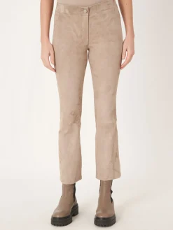 Gekurzte Bootcut-Hose Aus Wildleder