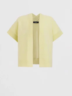 Gekurzte, Kastenformige Kaschmir-Strickjacke Mit Offener Vorderseite