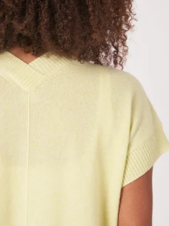 Gekurzte, Kastenformige Kaschmir-Strickjacke Mit Offener Vorderseite