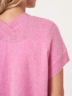 Gekurzte, Kastenformige Kaschmir-Strickjacke Mit Offener Vorderseite