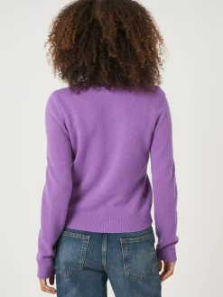 Gekurzter Bio-Kaschmir-Pullover Mit V-Ausschnitt