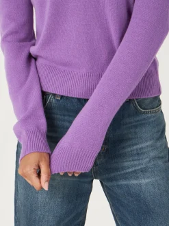 Gekurzter Bio-Kaschmir-Pullover Mit V-Ausschnitt