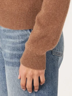 Gekurzter Bio-Kaschmir-Pullover Mit V-Ausschnitt