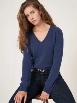 Gekurzter Bio-Kaschmir-Pullover Mit V-Ausschnitt