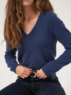 Gekurzter Bio-Kaschmir-Pullover Mit V-Ausschnitt