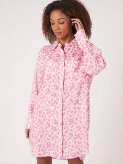 Gerade Geschnitten Hemdkleid Mit Blumendruck