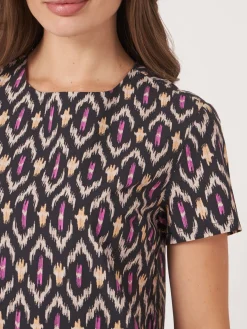 Gerades Kleid Mit Ikat-Print