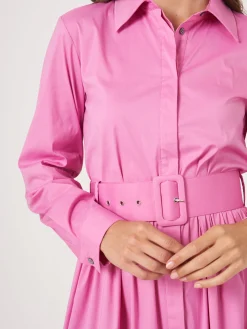 Gestuftes Hemdkleid Aus Baumwollmischung Mit Gurtel