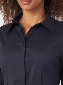 Hemdblusenkleid Aus Popeline Mit Gurtel