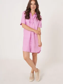 Hemdkleid Aus Reinem Leinen Mit Ruschendetail