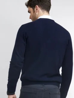 Herren-Strickjacke Mit V-Ausschnitt Aus Kaschmir