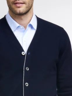 Herren-Strickjacke Mit V-Ausschnitt Aus Kaschmir