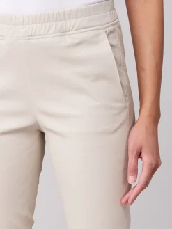Hose Mit Schlitz Aus Elastischem Plonge-Leder